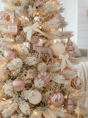 Dusty Rose Shatterproof Christmas Tree Trimming Ornaments - 15 Piece Set